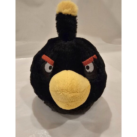 2010 Angry Birds Bomb Black Bird Plush Stuffed Toy 6"  Rovio Commonwealth Promo - Picture 1 of 8